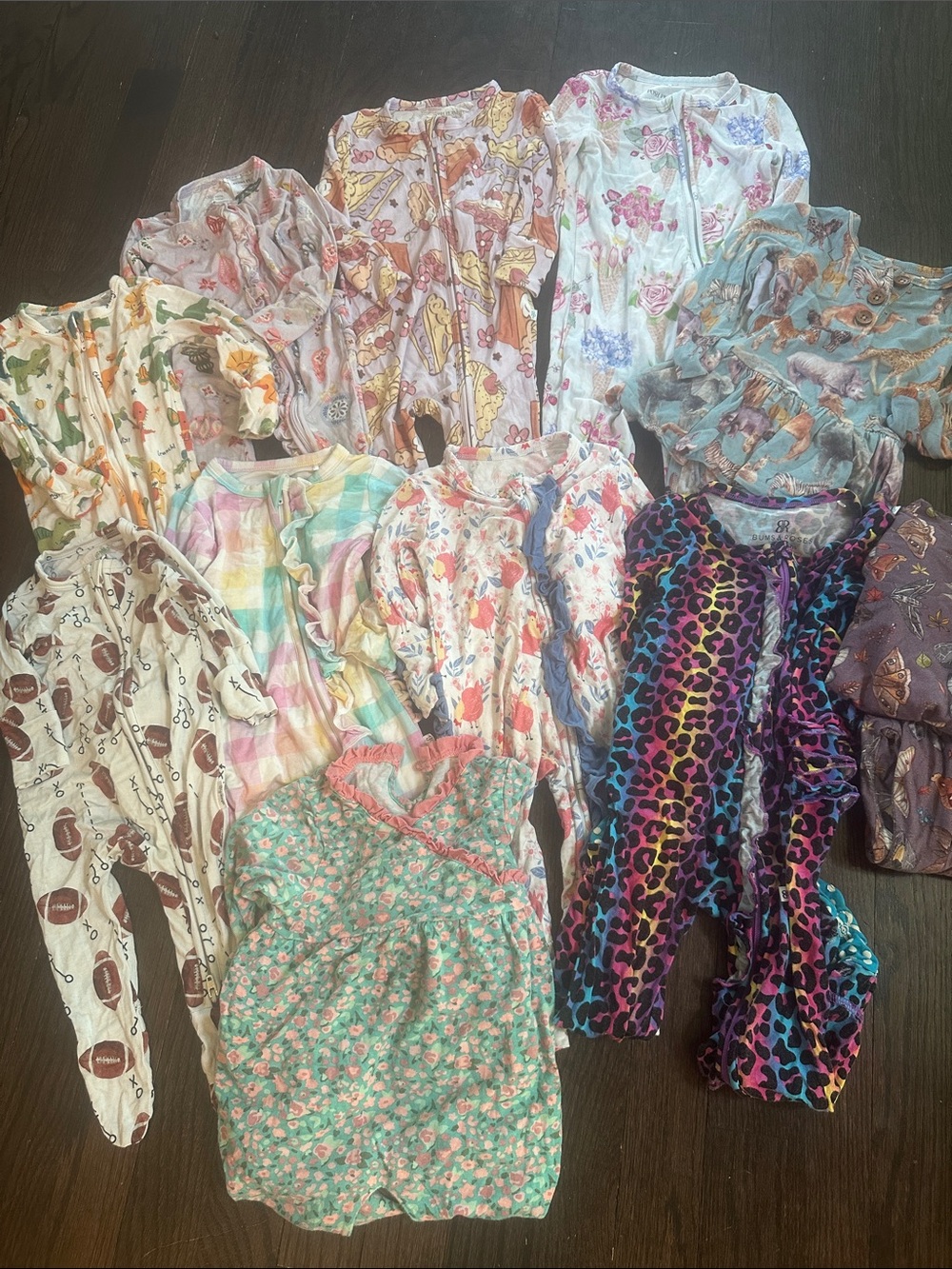 BAMBOO LOT POSH PEANUT GIGI MAX BUMS ROSES LITTLE CROWNS 12 piece lot nb-24mo